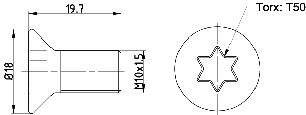 Ruuvi, jarrulevy (19,7)  art. TPM0016