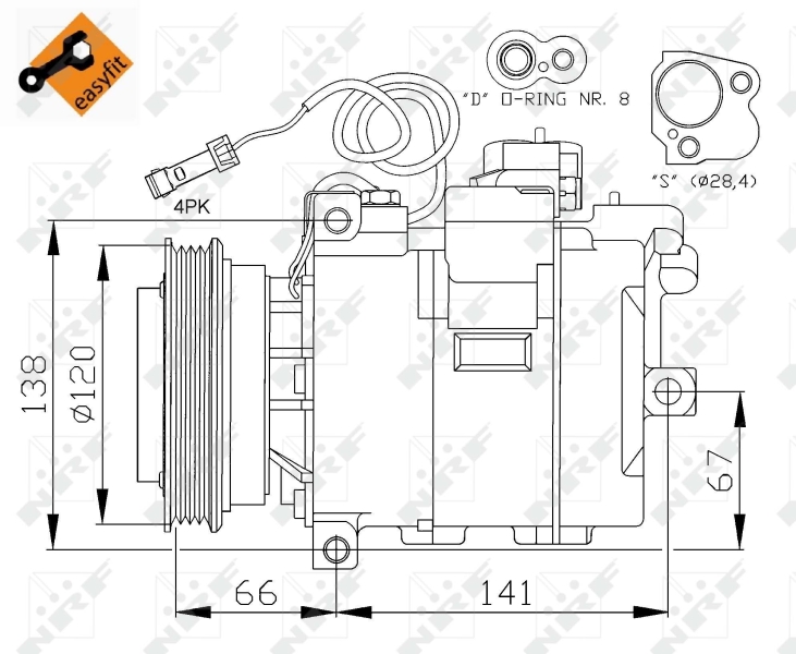 Kompressori, ilmastointilaite  art. 32104