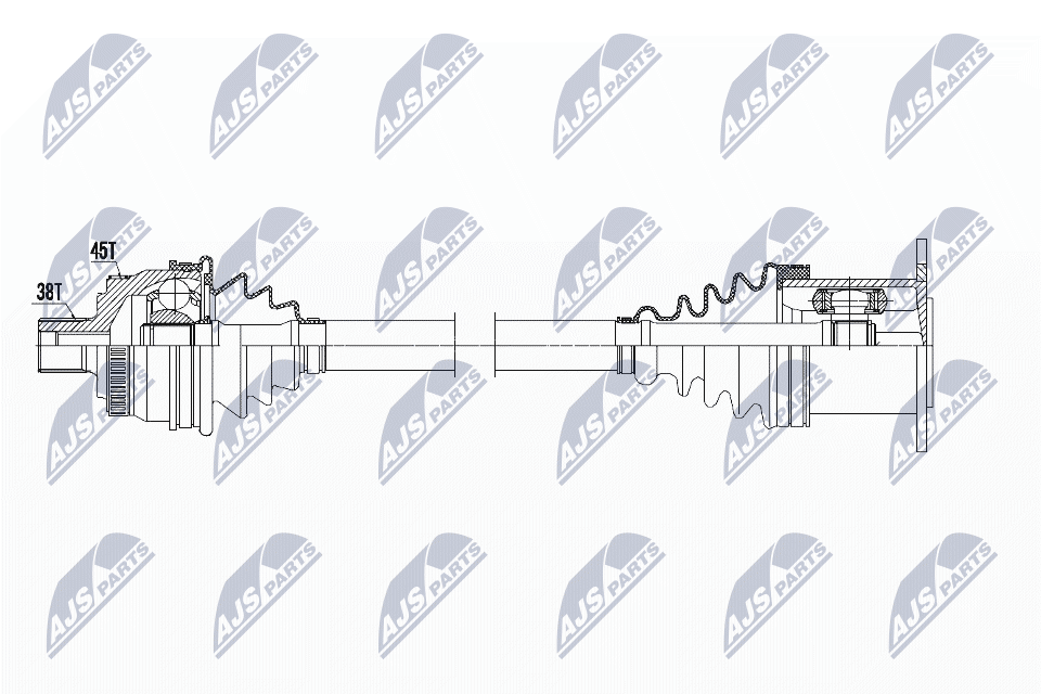 Vetoakseli (Etuakseli, vasen)  art. NPWAU007