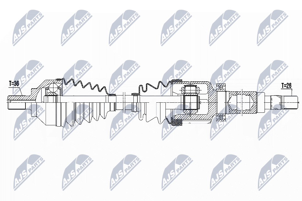 Vetoakseli (Etuakseli, oikea)  art. NPWFR082