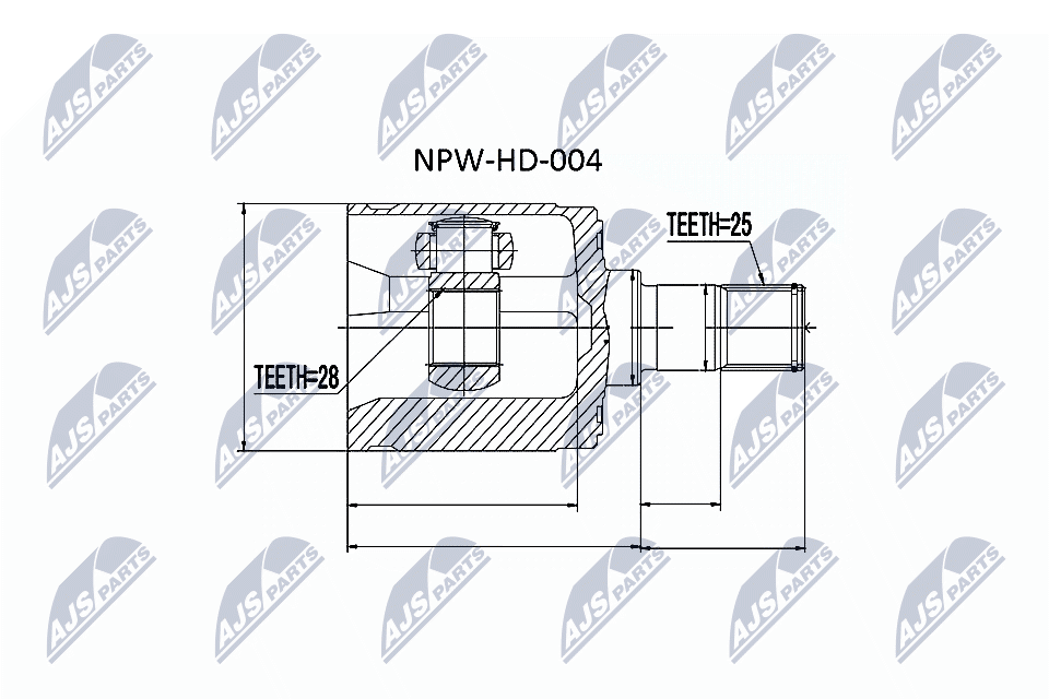 Nivelsarja, vetoakseli (Etuakseli, oikea)  art. NPWHD004