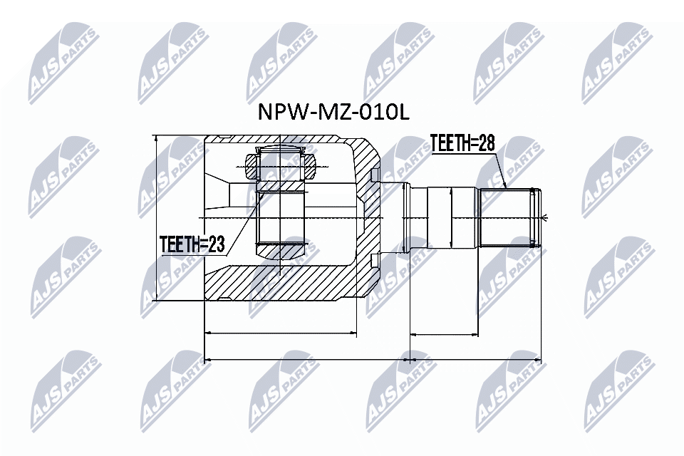 Nivelsarja, vetoakseli (Vaihteiston puoli, Etuakseli, vasen)  art. NPWMZ010L