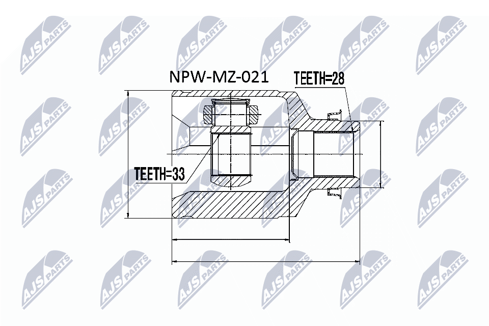 Nivelsarja, vetoakseli (Vaihteiston puoli)  art. NPWMZ021