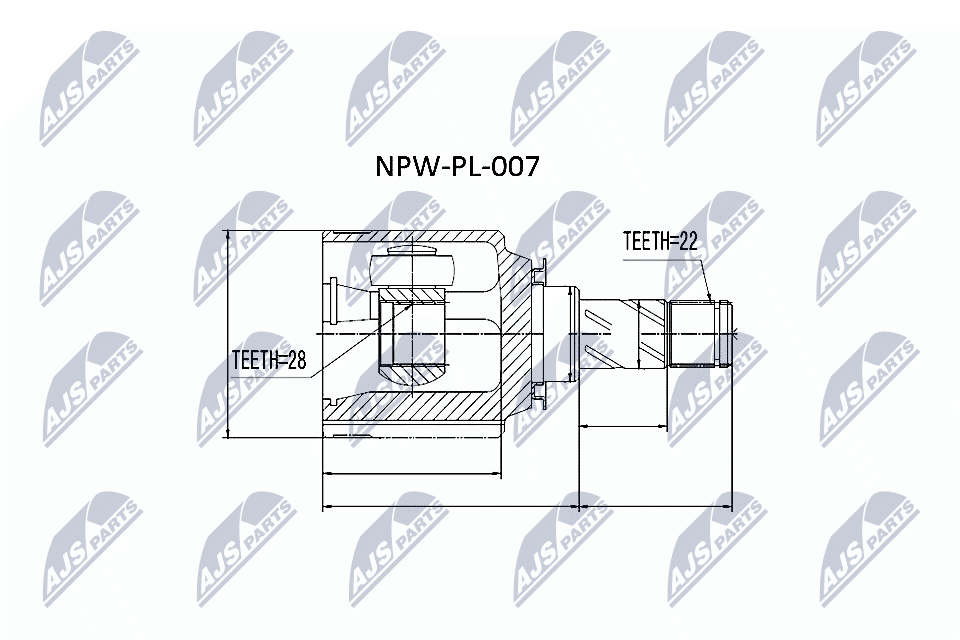 Nivelsarja, vetoakseli (Vaihteiston puoli)  art. NPWPL007